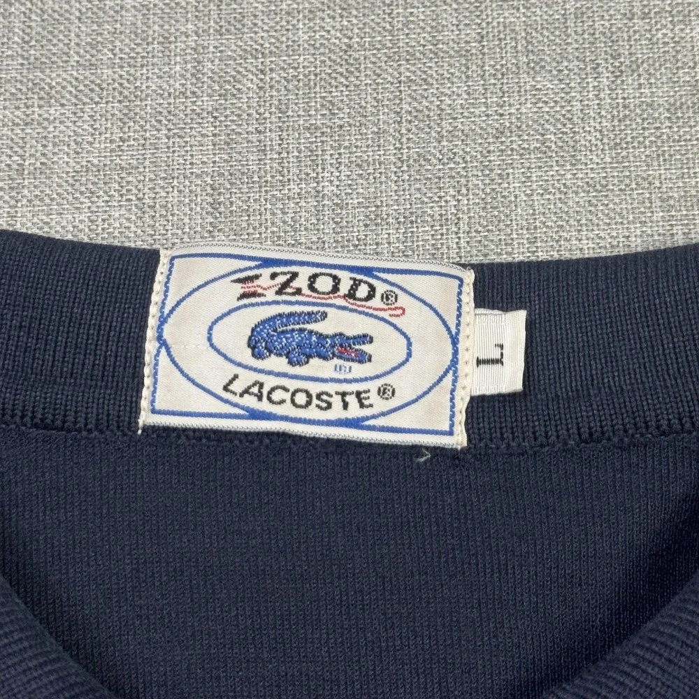 Lacoste Izod Vintage Polo Shirt Mens Large Blue Long Sleeve Cotton Collared
